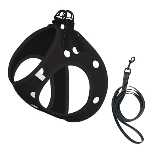 Hundegeschirr für kleine Haustiere, Größe S, Schwarz und Weiß, gepunktet, verstellbar, für Katzen und Hunde, perfekt für Spaziergänge im Freien Hundegeschirr für kleine Haustiere, Größe S, Schwarz und Weiß, gepunktet, verstellbar, für Katzen und Hunde, perfekt für Spaziergänge im Freien von JaoXer