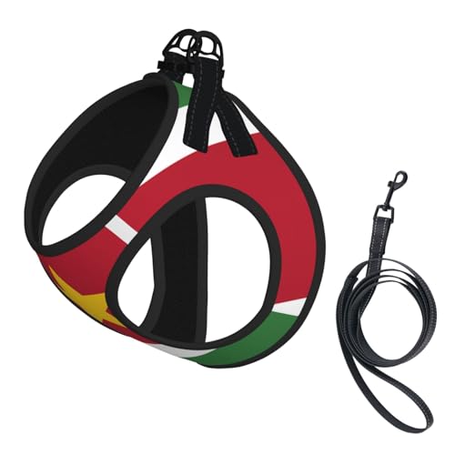 Hundegeschirr für kleine Haustiere, kleine Größe, Flagge von Suriname, verstellbar, für Katzen und Hunde, perfekt für Spaziergänge im Freien Hundegeschirr für kleine Haustiere, kleine Größe, Flagge von Suriname, verstellbar, für Katzen und Hunde, perfekt für Spaziergänge im Freien von JaoXer