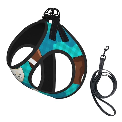Hundegeschirr für kleine Haustiere, kleine Größe, niedlicher kleiner Waschbär-Druck, verstellbar, für Katzen und Hunde, perfekt für Spaziergänge im Freien Hundegeschirr für kleine Haustiere, kleine Größe, niedlicher kleiner Waschbär-Druck, verstellbar, für Katzen und Hunde, perfekt für Spaziergänge im Freien von JaoXer