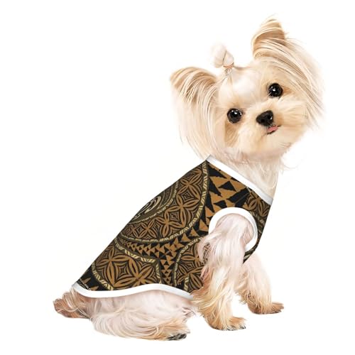 T-Shirt für große Haustiere, atmungsaktiv, ärmellos, hawaiianischer Tapa-Honu-Schildkröten-Druck, für kleine und mittelgroße Katzen und Hunde, Chihuahua, Yorkie, Dackel T-Shirt für große Haustiere, atmungsaktiv, ärmellos, hawaiianischer Tapa-Honu-Schildkröten-Druck, für kleine und mittelgroße Katzen und Hunde, Chihuahua, Yorkie, Dackel von JaoXer
