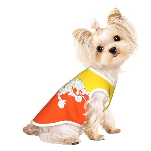 T-Shirt für kleine Haustiere, atmungsaktiv, ärmellos, Flagge des Königreichs Bhutan, für kleine und mittelgroße Katzen und Hunde, Chihuahua, Yorkie, Dackel T-Shirt für kleine Haustiere, atmungsaktiv, ärmellos, Flagge des Königreichs Bhutan, für kleine und mittelgroße Katzen und Hunde, Chihuahua, Yorkie, Dackel von JaoXer