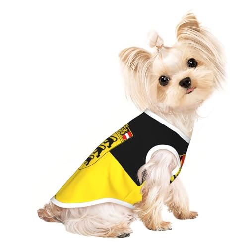 T-Shirt für kleine Haustiere, atmungsaktiv, ärmellos, Flagge von Baden-Württemberg, für kleine und mittelgroße Katzen und Hunde, Chihuahua, Yorkie, Dackel T-Shirt für kleine Haustiere, atmungsaktiv, ärmellos, Flagge von Baden-Württemberg, für kleine und mittelgroße Katzen und Hunde, Chihuahua, Yorkie, Dackel von JaoXer