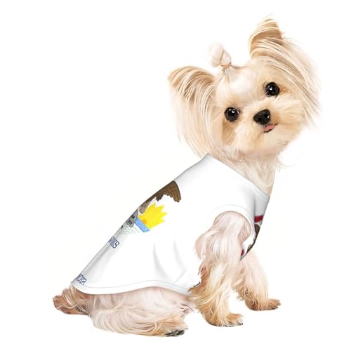 T-Shirt für kleine Haustiere, atmungsaktiv, ärmellos, Illinois-Staatsflagge, für kleine und mittelgroße Katzen und Hunde, Chihuahua, Yorkie, Dackel T-Shirt für kleine Haustiere, atmungsaktiv, ärmellos, Illinois-Staatsflagge, für kleine und mittelgroße Katzen und Hunde, Chihuahua, Yorkie, Dackel von JaoXer