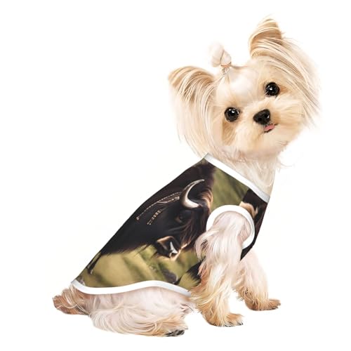 T-Shirt für kleine Haustiere, atmungsaktiv, ärmellos, Mighty Highland Yak Print, für kleine und mittelgroße Katzen und Hunde, Chihuahua, Yorkie, Dackel T-Shirt für kleine Haustiere, atmungsaktiv, ärmellos, Mighty Highland Yak Print, für kleine und mittelgroße Katzen und Hunde, Chihuahua, Yorkie, Dackel von JaoXer