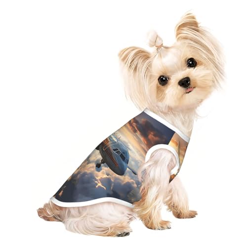 T-Shirt für kleine Haustiere, atmungsaktiv, ärmellos, Motiv: Flugzeuge sind steigend, für kleine und mittelgroße Katzen und Hunde, Chihuahua, Yorkie, Dackel T-Shirt für kleine Haustiere, atmungsaktiv, ärmellos, Motiv: Flugzeuge sind steigend, für kleine und mittelgroße Katzen und Hunde, Chihuahua, Yorkie, Dackel von JaoXer