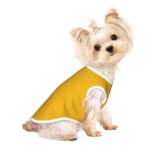 T-Shirt für kleine Haustiere, atmungsaktiv, ärmellos, Senfgelb, für kleine und mittelgroße Katzen und Hunde, Chihuahua, Yorkie, Dackel T-Shirt für kleine Haustiere, atmungsaktiv, ärmellos, Senfgelb, für kleine und mittelgroße Katzen und Hunde, Chihuahua, Yorkie, Dackel von JaoXer