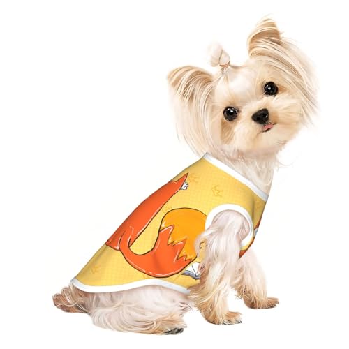 T-Shirt für kleine Haustiere, atmungsaktiv, ärmellos, Sonnenblumenkerne und Füchse, für kleine und mittelgroße Katzen und Hunde, Chihuahua, Yorkie, Dackel T-Shirt für kleine Haustiere, atmungsaktiv, ärmellos, Sonnenblumenkerne und Füchse, für kleine und mittelgroße Katzen und Hunde, Chihuahua, Yorkie, Dackel von JaoXer