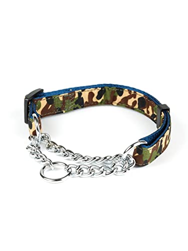 Japan Premium Pet Adjustable Double Choke Collar with a Chain for Dogs. Size M. Military Style von Japan Premium Pet