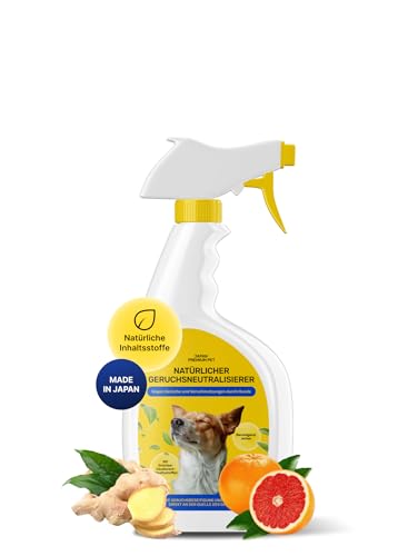 Japan Premium Natürlich Geruchsneutralisierer & Fleckenentferner | Hundeurin Geruchsentferner mit Yomogi & Catechin | Besser als herkömmlich Enzymreiniger | 270 ml mit Bergkräuter Frischeduf von Japan Premium Pet