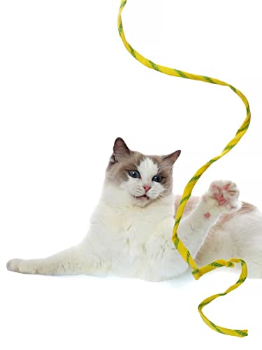 Japan Premium Pet Katzenspielzeug Teaser Kordelzug mit starkem knirschen, katzenspielzeug für alle rassen. Gelb von Japan Premium Pet