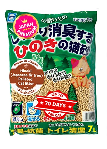 Japan Premium Pet Pelleted Cat Litter, 7L, 6L,7 litres (Holzfüller Katzenstreu mit Hinoki) von Japan Premium Pet