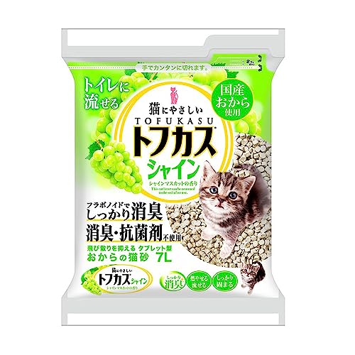 Japan Premium Pet Pelleted Cat Litter, 7L, 6L,7 litres (Katzenstreu Tofu mit natürlichem Muskatellertrauben) von Japan Premium Pet