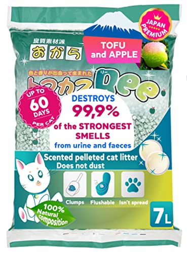 Japan Premium Pet Pelleted Cat Litter, 7L, 6L,7 litres (Katzenstreu aus Tofu und Apfel) von Japan Premium Pet