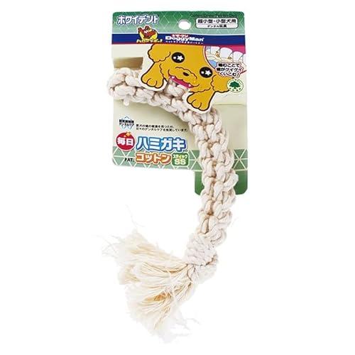 Japan Premium Pet Hundespielzeug, Zweireihiges zopfartiges Seil zum Zähneputzen aus natürlicher Baumwolle ohne Farbstoffe (SS) von Japan Premium Pet