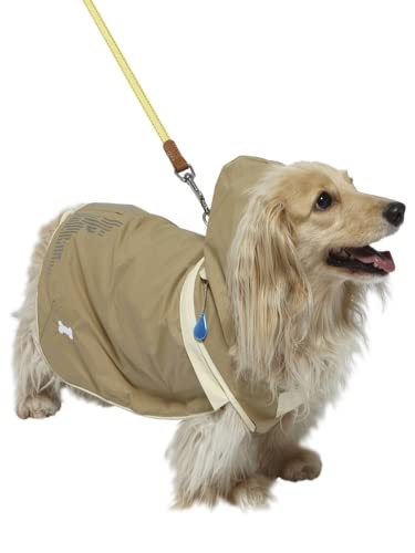 Reflective Sports Transformer Raincoat Jacket for Dogs. Size S. Long. Beige Khaki von Japan Premium Pet