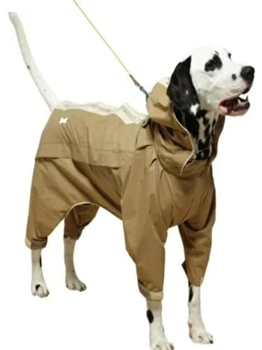 Transformer Raincoat Jumpsuit with Enhanced reflectivity for Active Dogs. Size XXL. Beige Khaki von Japan Premium Pet