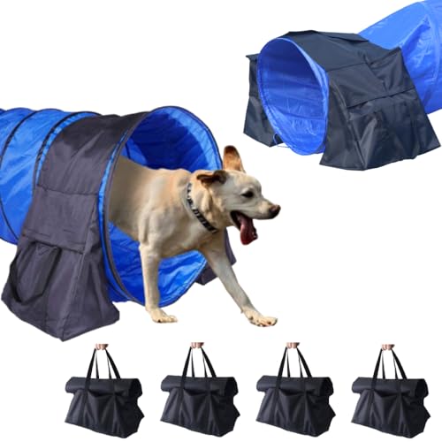 Japard Agility Tunnel Bag Holders Set 1 Packung, Verbindung 160 cm lang, Hund Agility Tunnel Sandsäcke Ausrüstung, Outdoor, Hund Running Tube Taschen, Hund Agilität Kurs Hinterhof Set (4 Beutel) von Japard