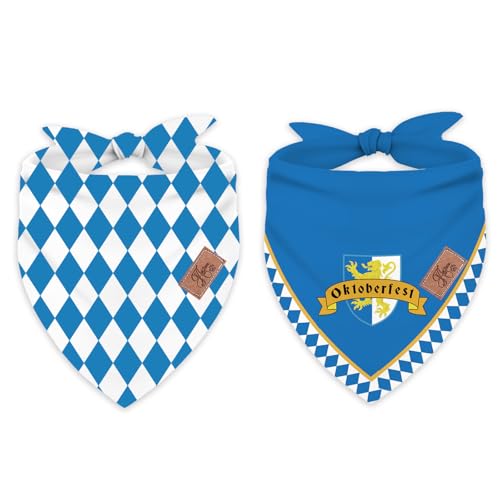 JarThenaAMCS 2 x Oktoberfest-Hundehalstuch, deutsches Bayerisches Bier, Dreieck, Haustier-Schal, verstellbares Haustier-Halstuch für Hunde, Geburtstagskostüm-Zubehör JarThenaAMCS 2 x Oktoberfest-Hundehalstuch, deutsches Bayerisches Bier, Dreieck, Haustier-Schal, verstellbares Haustier-Halstuch für Hunde, Geburtstagskostüm-Zubehör von JarThenaAMCS