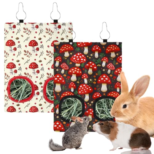 JarThenaAMCS Futterbeutel für Kaninchen, Heu, mit 2 Löchern, Schwarz / Beige, Pilz, Meerschweinchen, zum Aufhängen, Heu-Futterbeutel, Aufbewahrungsspender für Chinchilla, Hamster, Hasen, Kleintiere, 2 JarThenaAMCS Futterbeutel für Kaninchen, Heu, mit 2 Löchern, Schwarz / Beige, Pilz, Meerschweinchen, zum Aufhängen, Heu-Futterbeutel, Aufbewahrungsspender für Chinchilla, Hamster, Hasen, Kleintiere, 2 von JarThenaAMCS