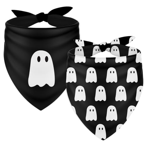JarThenaAMCS Halloween-Hundehalstuch, wendbar, dreieckig, verstellbar, für kleine, mittelgroße und große Haustiere, Katzenkostüm, Zubehör, Weiß / Schwarz, 2 Stück JarThenaAMCS Halloween-Hundehalstuch, wendbar, dreieckig, verstellbar, für kleine, mittelgroße und große Haustiere, Katzenkostüm, Zubehör, Weiß / Schwarz, 2 Stück von JarThenaAMCS