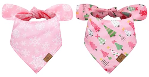 JarThenaAMCS Hundehalstuch, niedlicher Weihnachtsbaum, Schneeflocken-Druck, Stoff, mittlere Größen, verstellbar, Haustier-Halstuch, Hunde-Lätzchen für Kostüm-Zubehör, 2 Stück JarThenaAMCS Hundehalstuch, niedlicher Weihnachtsbaum, Schneeflocken-Druck, Stoff, mittlere Größen, verstellbar, Haustier-Halstuch, Hunde-Lätzchen für Kostüm-Zubehör, 2 Stück von JarThenaAMCS