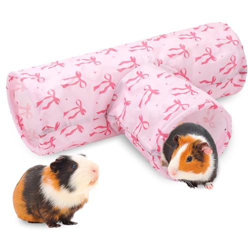 JarThenaAMCS Meerschweinchen Tunnel 3 Wege waschbar Meerschweinchen Versteck Rosa Schleife Faltbar Kaninchen Tunnel Kleintier Spielzeug für Häschen Hamster Chinchilla Frettchen Zubehör JarThenaAMCS Meerschweinchen Tunnel 3 Wege waschbar Meerschweinchen Versteck Rosa Schleife Faltbar Kaninchen Tunnel Kleintier Spielzeug für Häschen Hamster Chinchilla Frettchen Zubehör von JarThenaAMCS