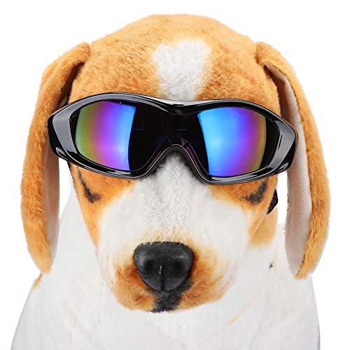 Jarchii Atmungsaktive Hundebrille Anti-UV-Schutzbrille Kunststoff-Haustier-Sonnenbrille Hunde-Sonnenbrille Verstellbare Haustier-Sonnenbrille Outdoor für Pet for Dog Indoor(Black) von Jarchii