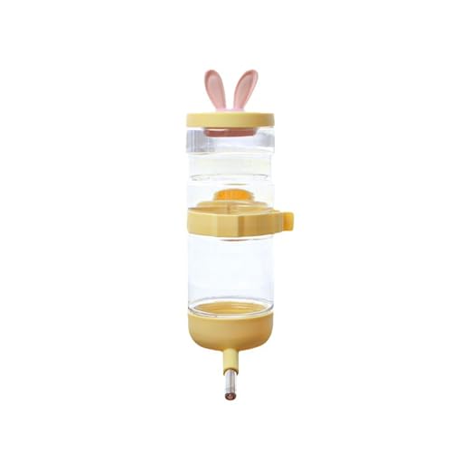 Jarsense Haustier-Wasserflasche zum Aufhängen, Wasserspender für Hunde, Wasserkocher, Futterkäfig, Käfigstall, Welpen, Katzen, Kaninchen, 950 ml, Gelb von Jarsense