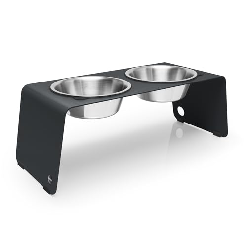 Jaska ARC Hundebar erhöhter Futternapf Futterstation aus Edelstahl und Stahl (Grau, XL) von Jaska
