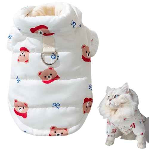 Extra warme Hundejacke, niedlich, mit Leinen-Ring, winddicht, für kleine Hunde, Größe XL (4,5–6,8 kg)) von Jatmira