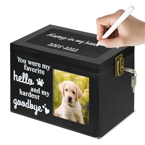 Jatmira Holzurne für Haustiere, mit Schloss und Schlüssel, Erinnerungsbox für Haustiere, für Verlust von Hunden oder Katzen, großes Gedenkgeschenk von Jatmira
