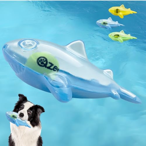 Jatmira Schwimmendes Hundespielzeug für aggressive Kauer, Sommerpool, interaktives Quietschspiel, Apportieren für kleine und mittelgroße Hunde (blau) von Jatmira