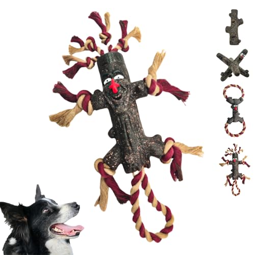 Langlebiges Kauspielzeug für aggressive Kauer, Naturkautschuk, interaktives Hartriegel, Zahnen für kleine und mittelgroße Hunde (Design 4) von Jatmira