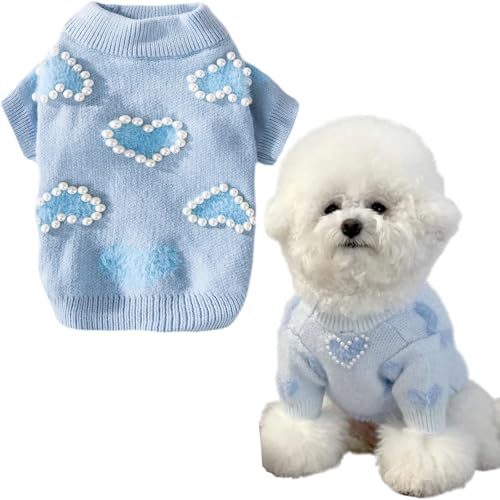 Süßes Hunde-Sweatshirt, warm, Cartoon-Kätzchen, Wintermantel, Pullover, weich, hautfreundlich, Strickwaren (L (4,1–5,9 kg)) von Jatmira