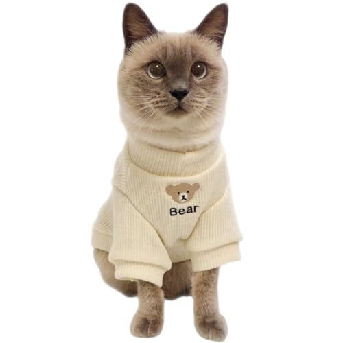 Süßes Katzen-Sweatshirt, Bärenmuster, Cartoon-Haustierbekleidung, haarlose Katzen mit Ärmeln, für alle Jahreszeiten, weich, gemütlich, für Hunde, Welpen, Katzenkleidung für Kätzchen, Katzenkleidung von Jatmira