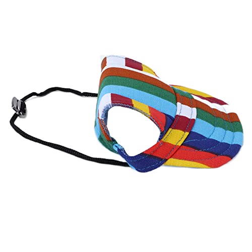 Hunde-Baseballmütze, Verstellbar, Hunde, Outdoor-Sport, Sonnenschutz, Baseballmütze mit Nackenband Draußen (Gestreiftes L) von Jauarta