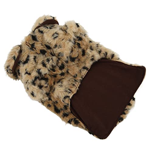 Jauarta Haustier-Umhang mit Leopardenmuster, Niedliche, Stilvolle Welpen-Plüschjacke Im Retro-Stil und Winter (XL) von Jauarta