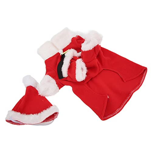 Jauarta Hunde-Weihnachtskostüm, Weihnachtsmann-Hunde-Winter-Kapuzenpullover mit Mütze für Kleine, Mittelgroße und Große Hunde (M) von Jauarta