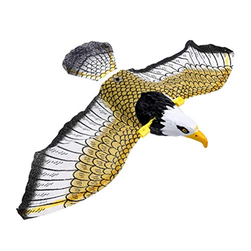 Jauarta Luminous Bird Eagle, Hanging Eagle Flying Bird Scarer, Effektiver Vogel mit Musik und Strahlende Augen Vogelscheuterungsprodukte für Gartenfarm (AC) von Jauarta