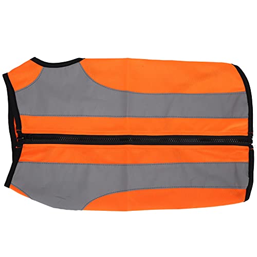 Jauarta Pet Night Sicherheitskleidung, Leuchtende Jacke, Leichte Reflektierende Weste, Reißverschluss für Hunde (Fluoreszierendes Orange) von Jauarta