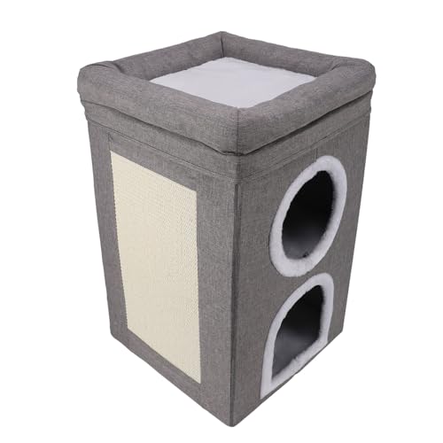 Katzenwürfelhaus, Mehrzweck, 3 Schichten, Großer Raum, Warm, Winddicht, Kratzbar, Zusammenklappbares Katzenhaus für den Innenbereich Katzenwürfelhaus, Mehrzweck, 3 Schichten, Großer Raum, Warm, Winddicht, Kratzbar, Zusammenklappbares Katzenhaus für den Innenbereich von Jauarta