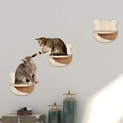 Jauhmui Katzen Wand Klettern 3er-Set, Kletterwand aus Echtholz,Katzenbett Wand,Katzenbretter für Wand, Katzenregal,Katzentreppe Wand,Groß und Stabil,Ideal für Katzen Zum Spielen und Klettern im Haus Jauhmui Katzen Wand Klettern 3er-Set, Kletterwand aus Echtholz,Katzenbett Wand,Katzenbretter für Wand, Katzenregal,Katzentreppe Wand,Groß und Stabil,Ideal für Katzen Zum Spielen und Klettern im Haus von Jauhmui