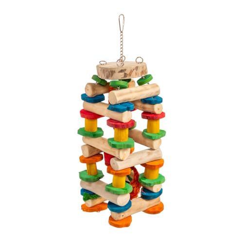 Java | Knabberspielzeug - Vogelspielzeug aus Holz - Babble Tower Chain - Large | ca. 18 x 18 x 43 cm Java | Knabberspielzeug - Vogelspielzeug aus Holz - Babble Tower Chain - Large | ca. 18 x 18 x 43 cm von Java