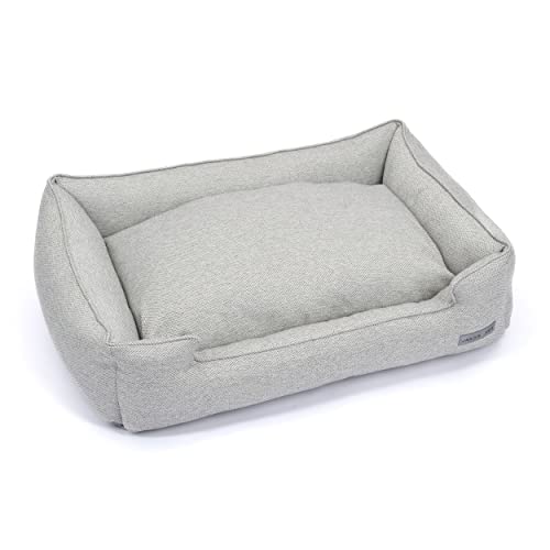 Jax & Bones Hundebett Lounge – maschinenwaschbares Bett für Hunde – extra robuste gepolsterte Seiten – kleine graue Hundematte Betten | 61 x 45 cm von Jax & Bones