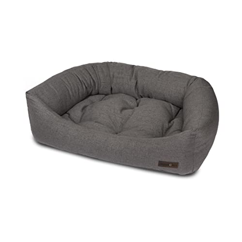 Jax & Bones Hundebett Napper – Lark Graphit maschinenwaschbar Bett für Hunde – extra robuste gepolsterte Seiten – kleine graue Hundematte Betten | 61 x 53 cm von Jax & Bones