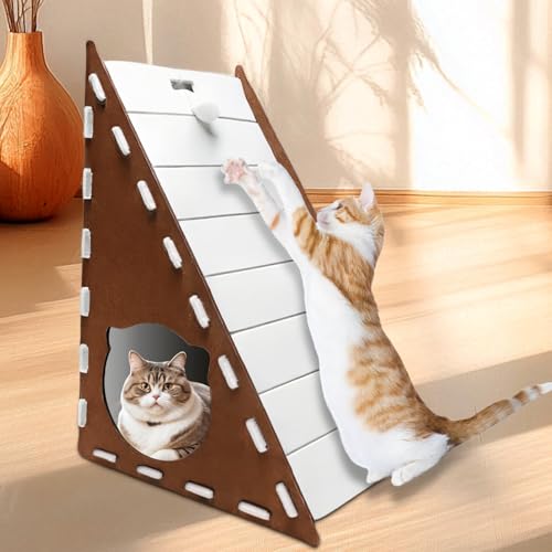 2 in 1 Katzenkratzunterlage aus Karton, vielseitiges Haustierzubehör, Haustierspielzeug, Dreieck-Kratzbrett für den Innenbereich, Wohnzimmer, Zuhause von Jaxbo