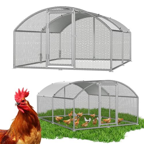 Jaxguom Hühnerstall Freilaufgehege 3x4x2m Metall Freigehege, Hühnerkäfig Kleintierstall Voliere mit Dachplane, Heimtiergehege für Hühner Geflügel Kleintiere, Bogenaufsatz Jaxguom Hühnerstall Freilaufgehege 3x4x2m Metall Freigehege, Hühnerkäfig Kleintierstall Voliere mit Dachplane, Heimtiergehege für Hühner Geflügel Kleintiere, Bogenaufsatz von Jaxguom