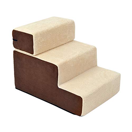 Haustiertreppe für Katzen und Hunde, 3 Stufen, Plüsch, Beige, 54x40x39cm Haustiertreppe für Katzen und Hunde, 3 Stufen, Plüsch, Beige, 54x40x39cm von Jaxilyn