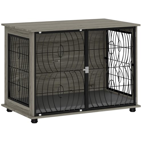Hundebox für große Hunde, Indoor Haustierkäfig mit Metalltüren, Grau, 100 x 60 x 73,5 cm Hundebox für große Hunde, Indoor Haustierkäfig mit Metalltüren, Grau, 100 x 60 x 73,5 cm von Jaxilyn