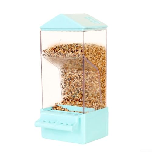 Automatischer Vogelfutterspender mit transparentem Futterbehälter, 350 g Kapazität, ABS, für Papageien, mit auslaufsicherem Design (CX05 [Blau] von Jayruit
